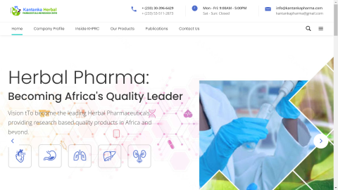 kantanka pharmaceuticals website landing page