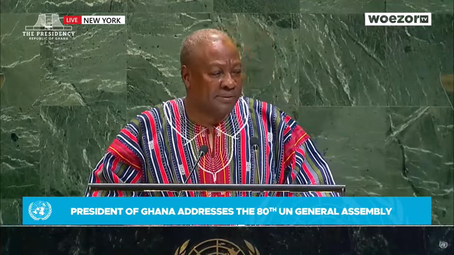 President John Mahama Speaks at the United Nations General Assembly